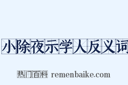 小除夜示学人反义词是什么意思的图片
